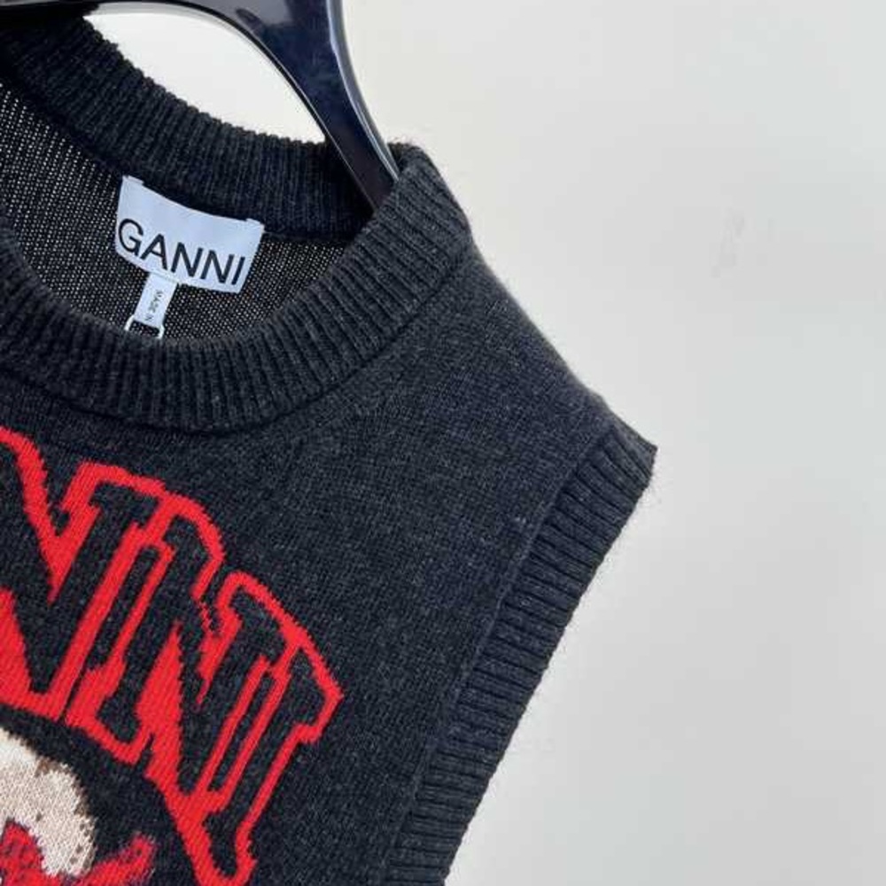Ganni Black and Red Sweater Vest - Picture 4 of 6